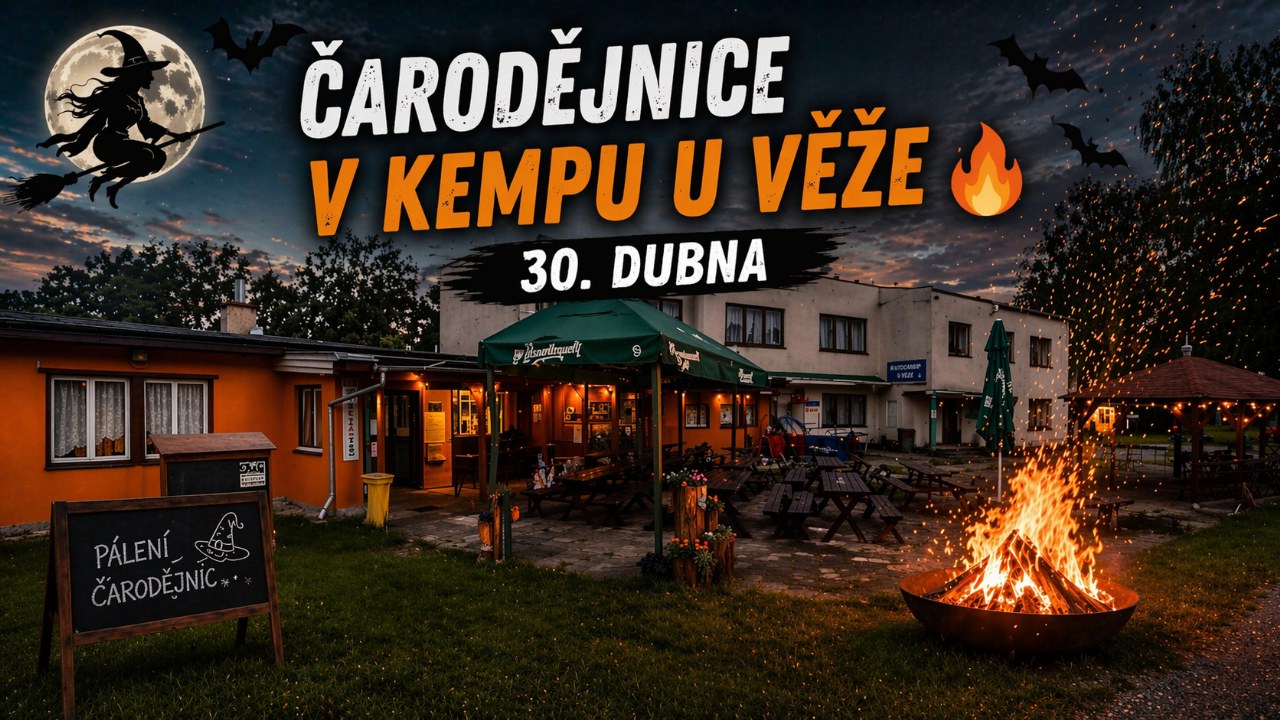 Autokemp U Věže – pálení čarodějnic v Hořicích
