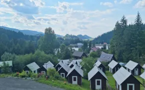 Výhled z pokoje Penzionu U Pláže Horní Bečva, celoroční penzion v Beskydech